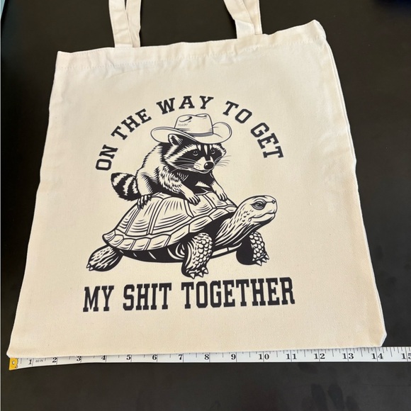 Handmade - New With Tags - On The Way Canvas Tote Bag - Picture 2 of 4